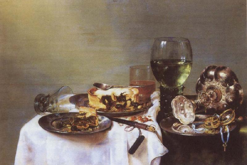 Willem Claesz Heda Breakfast Talbe with Blackberry Pie oil painting image